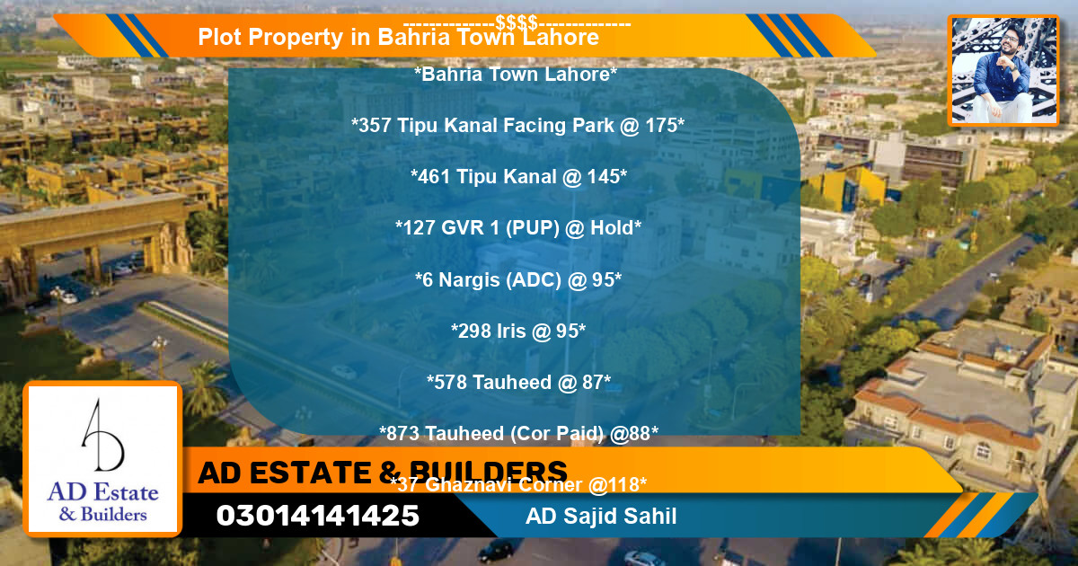 Residential Plot for Sale in Bahria Town, Lahore - (BP-65071)