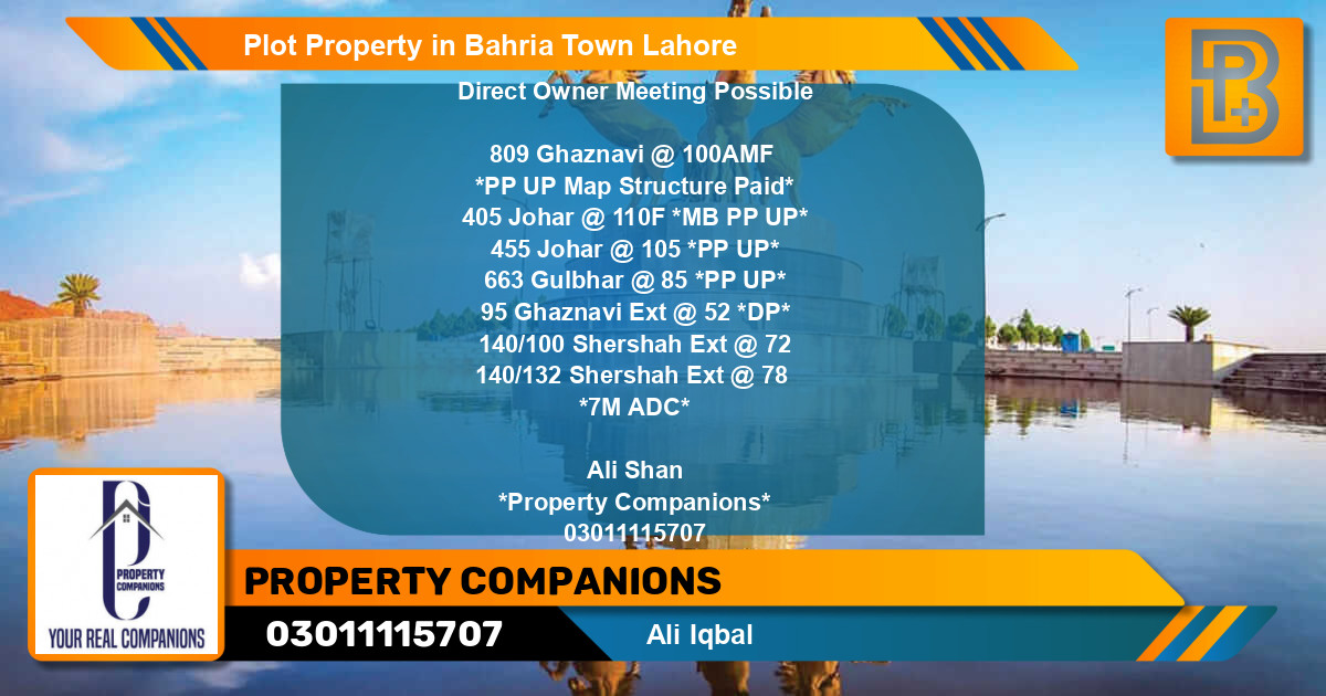 Residential Plot for Sale in Bahria Town, Lahore - (BP-65091)