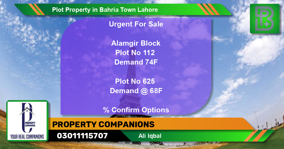Residential Plot for Sale in Bahria Town, Lahore - (BP-65099)