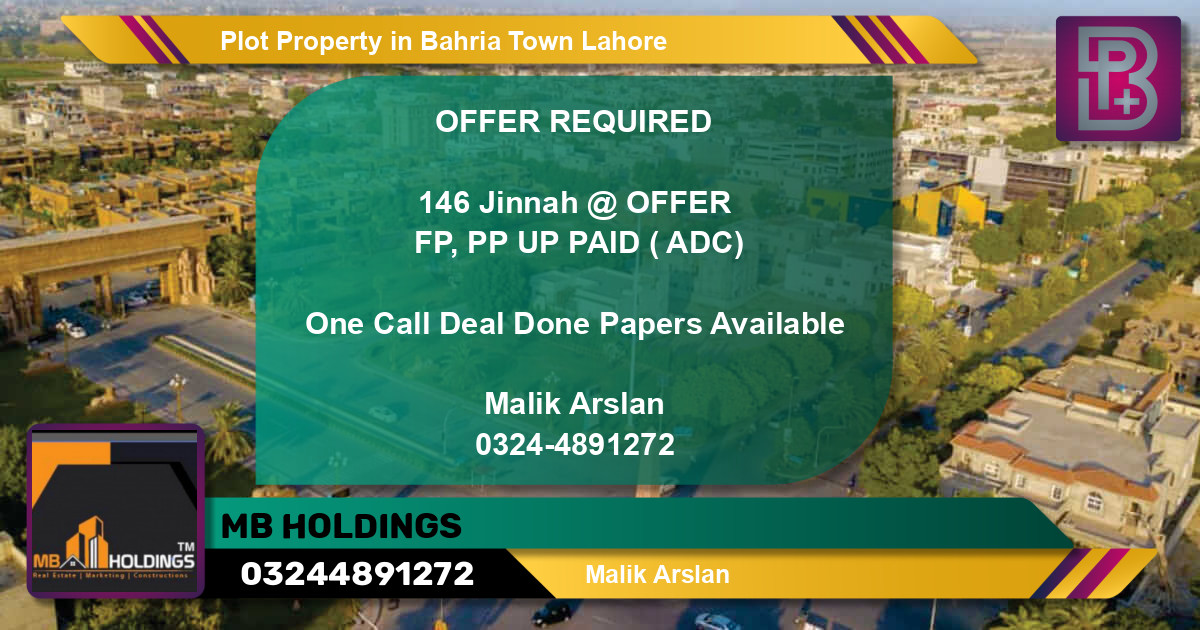 Residential Plot for Sale in Bahria Town, Lahore - (BP-65126)