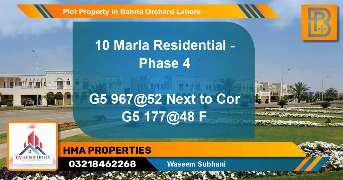 Residential Plot for Sale in Bahria Orchard, Lahore - (BP-65164)