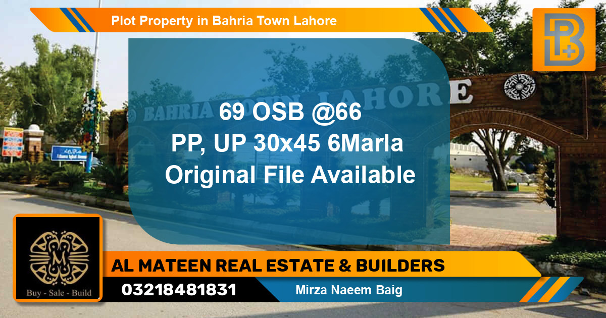 Residential Plot for Sale in Bahria Town, Lahore - (BP-65178)