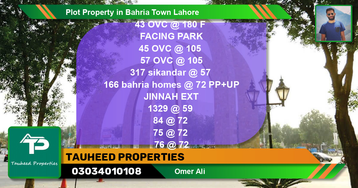 Residential Plot for Sale in Bahria Town, Lahore - (BP-65211)