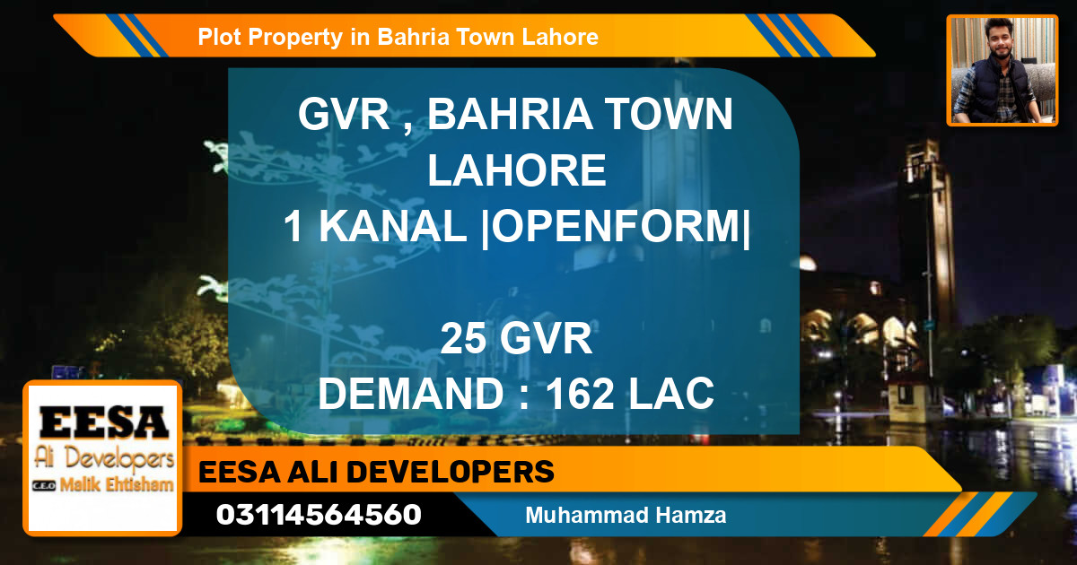 Residential Plot for Sale in Bahria Town, Lahore - (BP-65218)