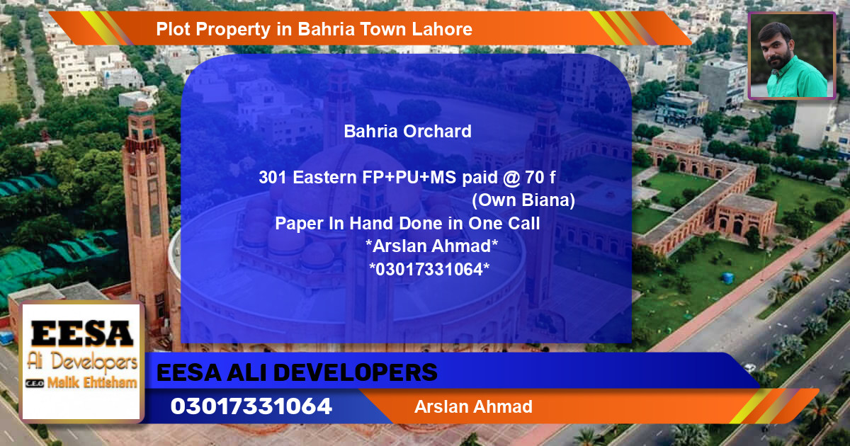 Residential Plot for Sale in Bahria Town, Lahore - (BP-65244)
