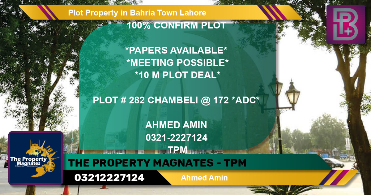 Residential Plot for Sale in Bahria Town, Lahore - (BP-65299)