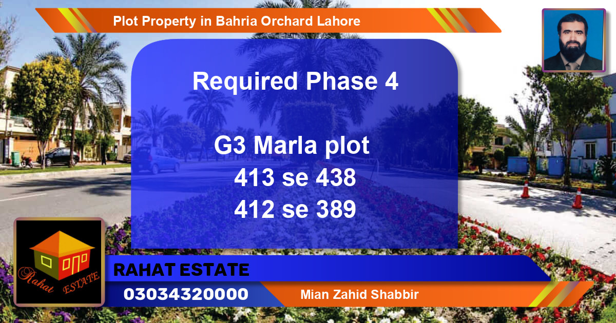 Residential Plot for Sale in Bahria Orchard, Lahore - (BP-65310)