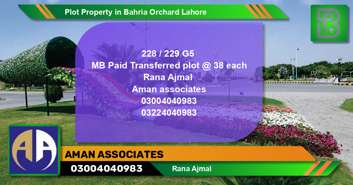 Residential Plot for Sale in Bahria Orchard, Lahore - (BP-65322)