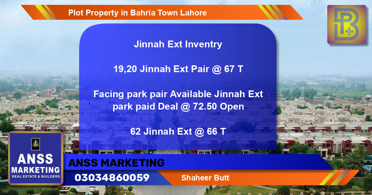 Residential Plot for Sale in Bahria Town, Lahore - (BP-65324)