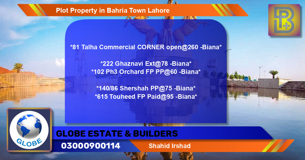 Commercial Plot for Sale in Bahria Town, Lahore - (BP-65360)