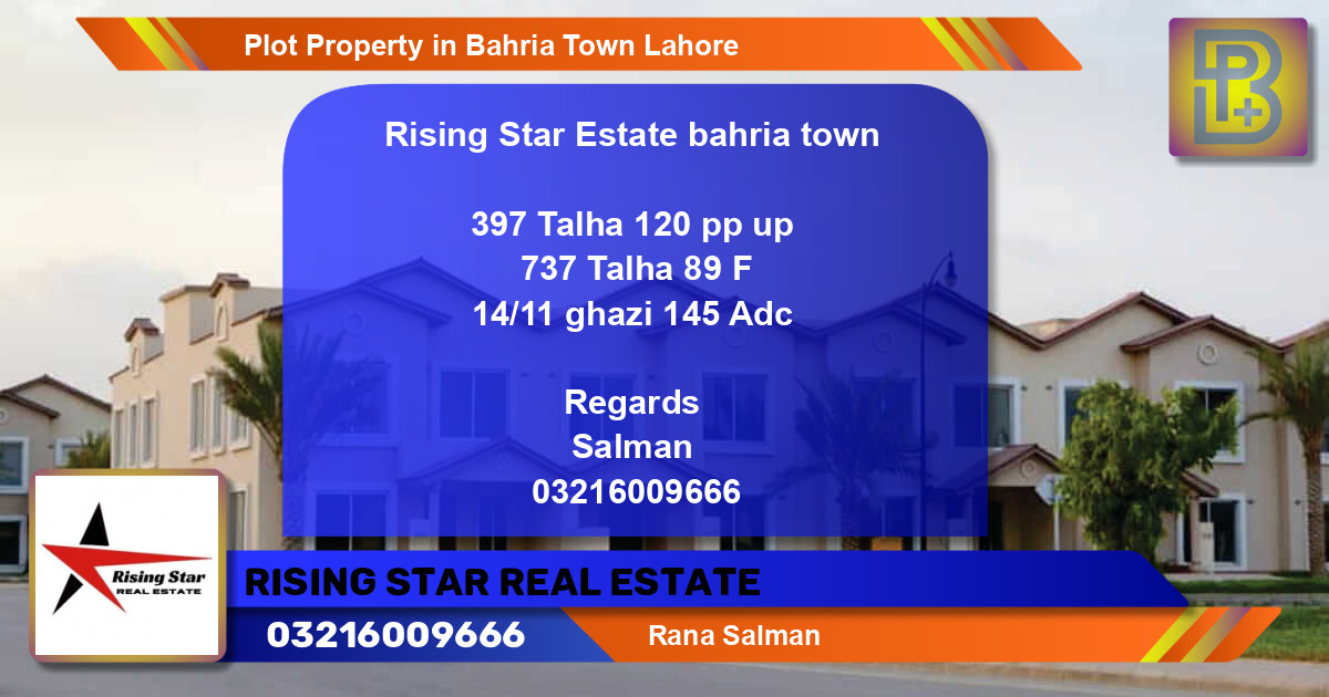 Residential Plot for Sale in Bahria Town, Lahore - (BP-65367)