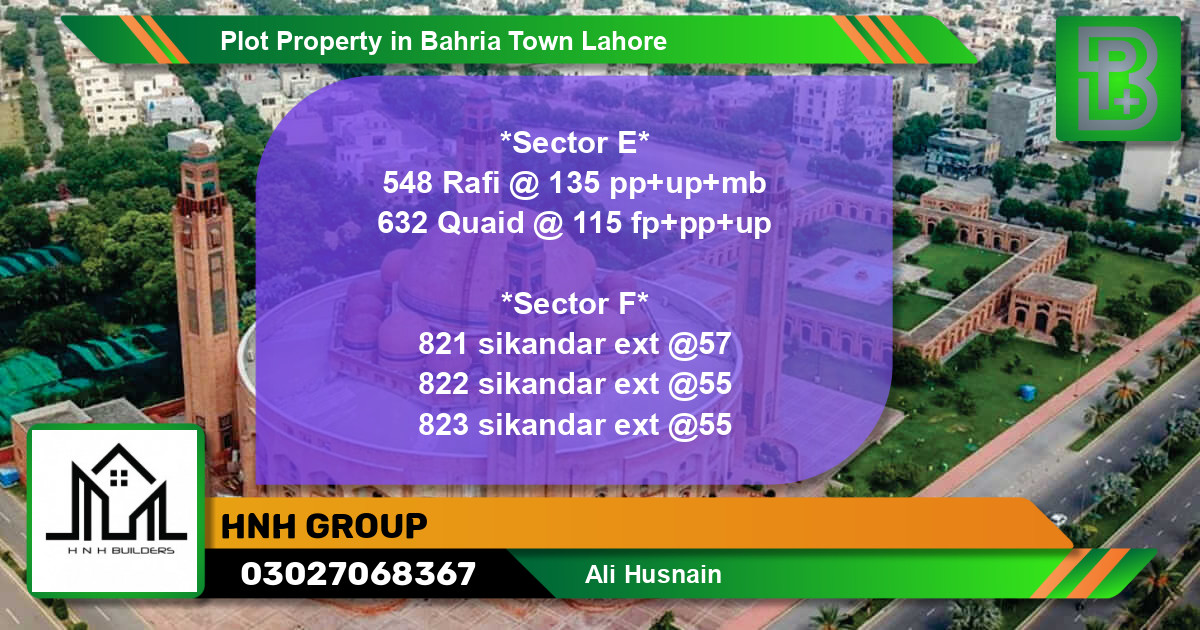 Residential Plot for Sale in Bahria Town, Lahore - (BP-65370)