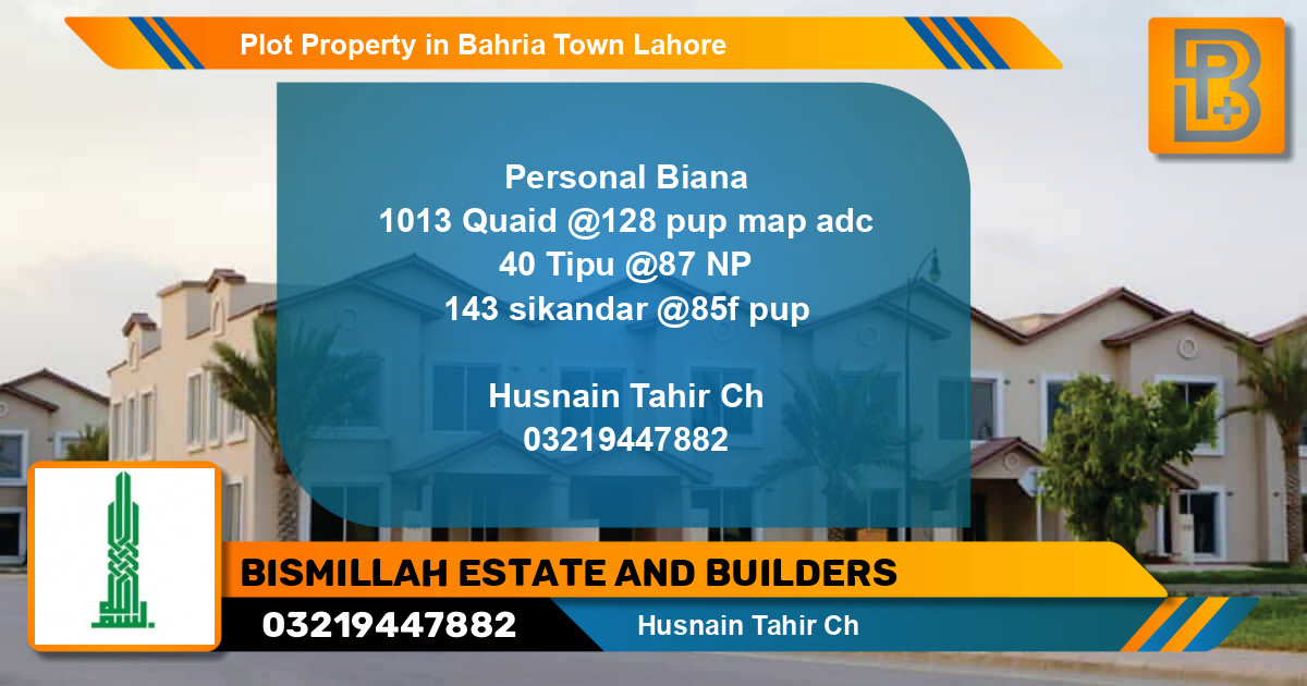 Residential Plot for Sale in Bahria Town, Lahore - (BP-65376)