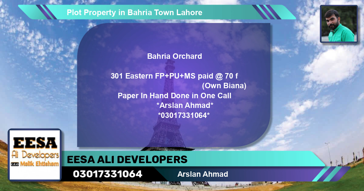Residential Plot for Sale in Bahria Town, Lahore - (BP-65397)