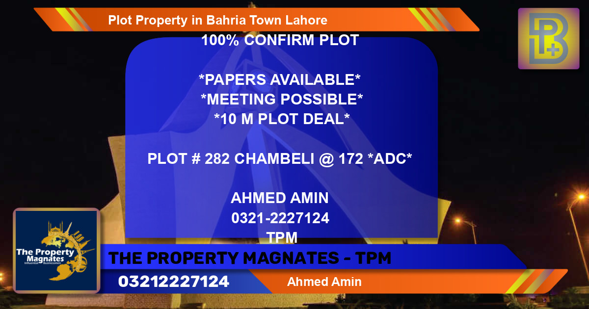 Residential Plot for Sale in Bahria Town, Lahore - (BP-65408)