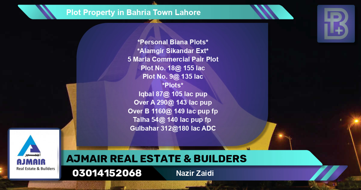 Commercial Plot for Sale in Bahria Town, Lahore - (BP-65427)