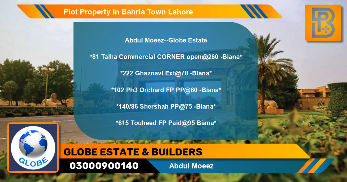 Commercial Plot for Sale in Bahria Town, Lahore - (BP-65462)