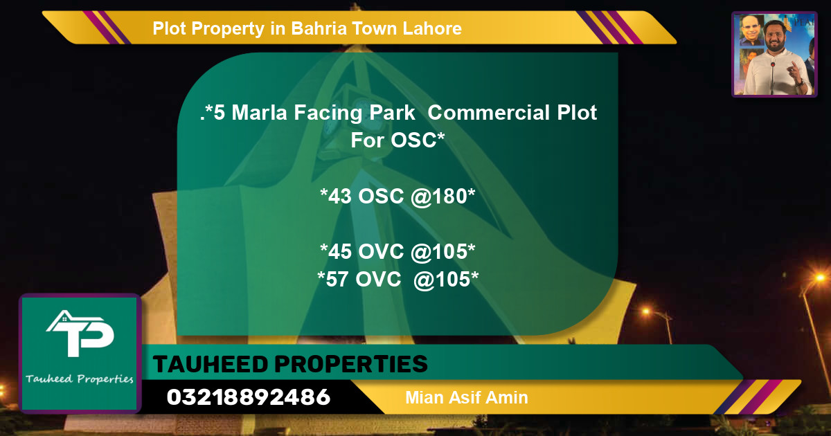 Commercial Plot for Sale in Bahria Town, Lahore - (BP-65490)