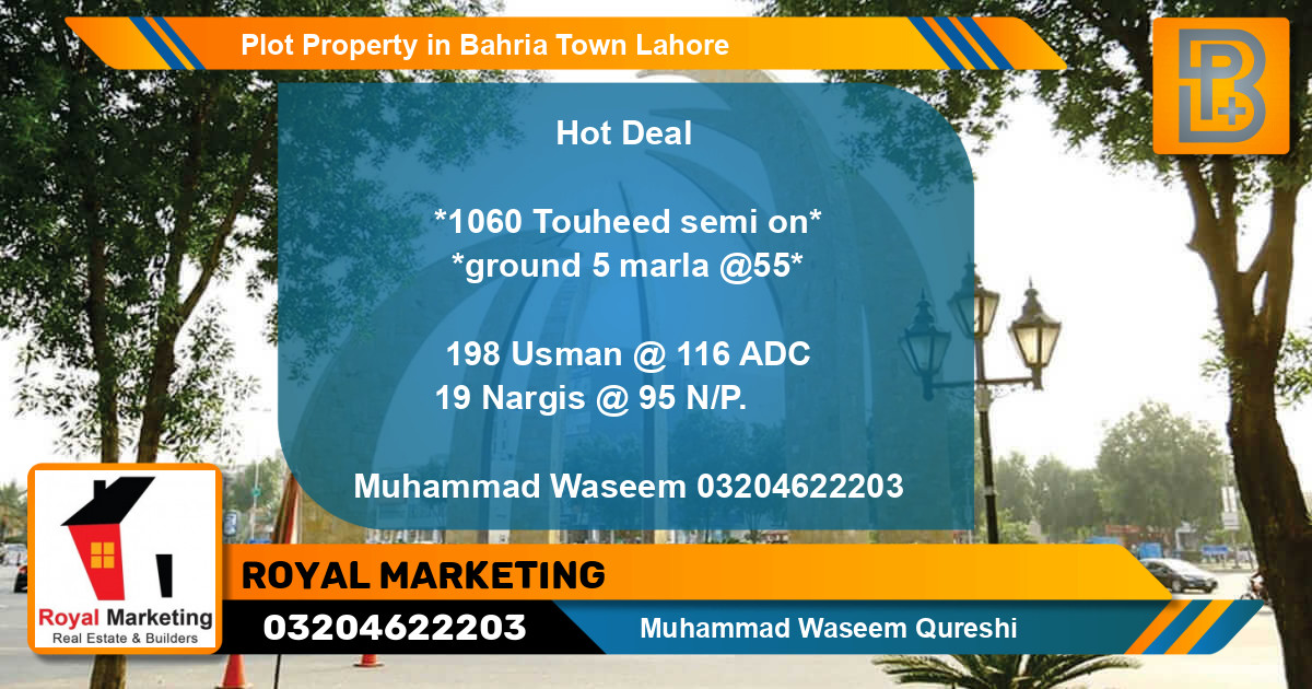 Residential Plot for Sale in Bahria Town, Lahore - (BP-65494)