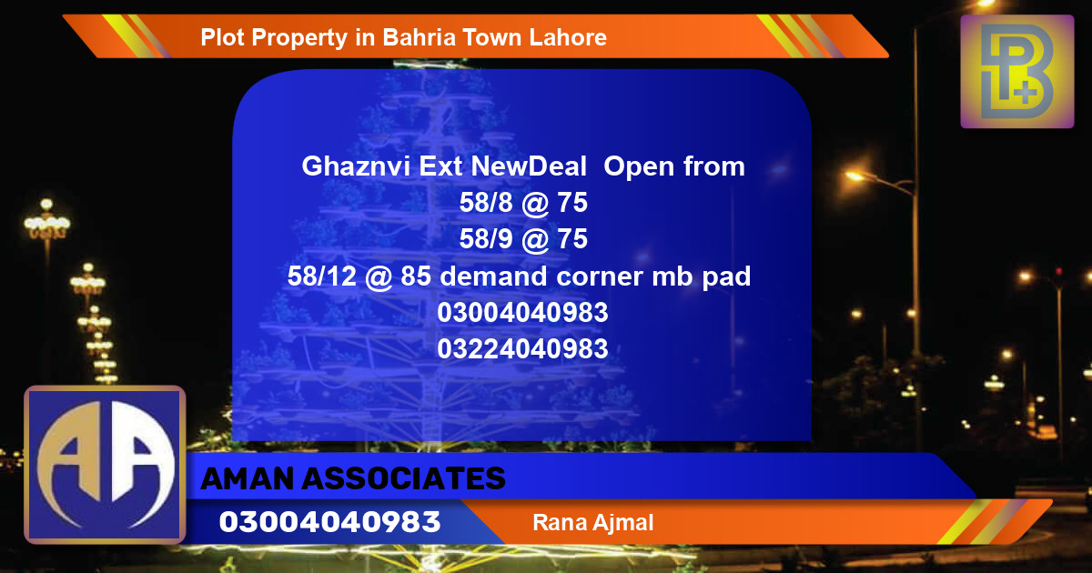 Residential Plot for Sale in Bahria Town, Lahore - (BP-65520)