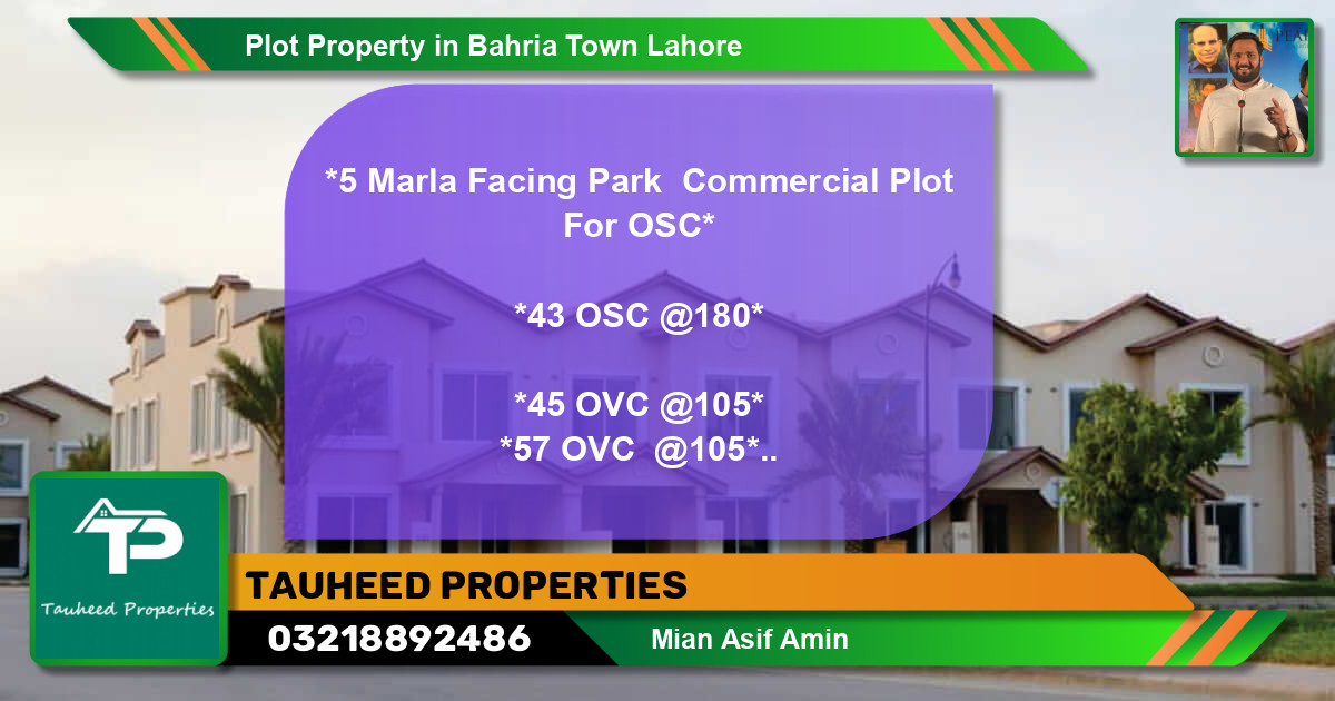 Commercial Plot for Sale in Bahria Town, Lahore - (BP-65523)