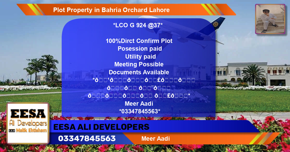 Residential Plot for Sale in Bahria Orchard, Lahore - (BP-65543)