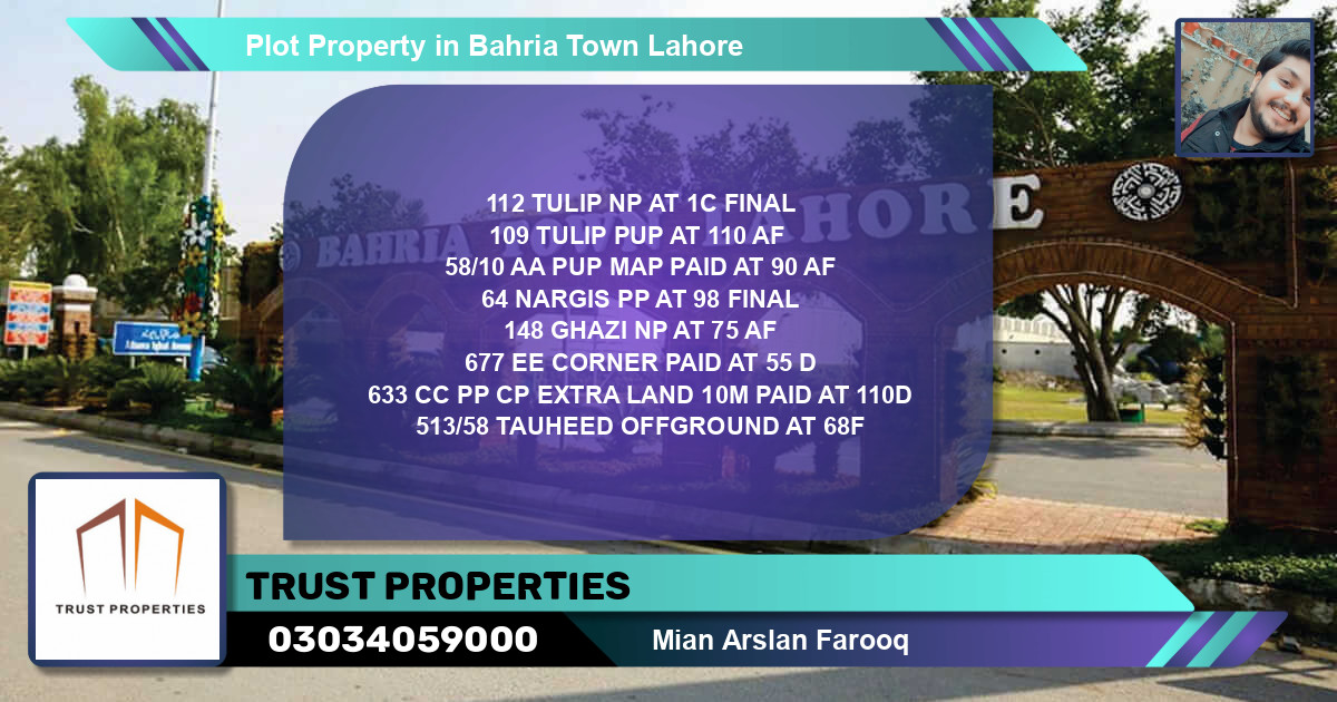 Residential Plot for Sale in Bahria Town, Lahore - (BP-65551)
