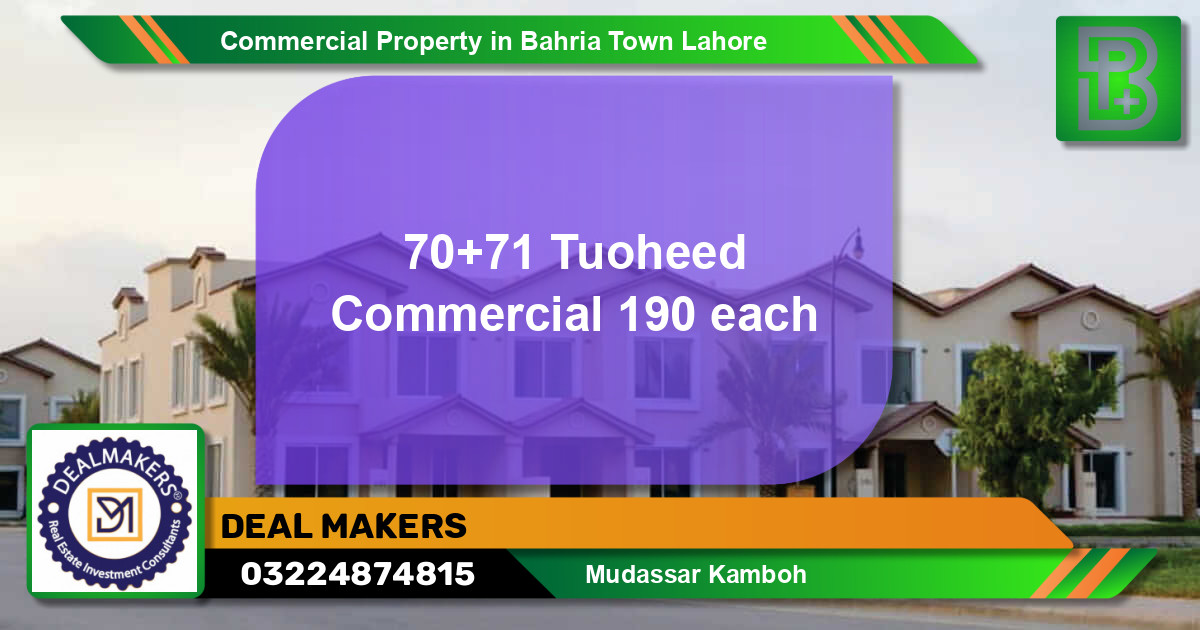 Commercial Property for Sale in Bahria Town, Lahore - (BP-65589)
