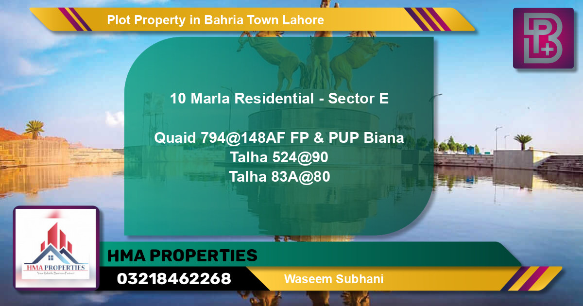 Residential Plot for Sale in Bahria Town, Lahore - (BP-65605)