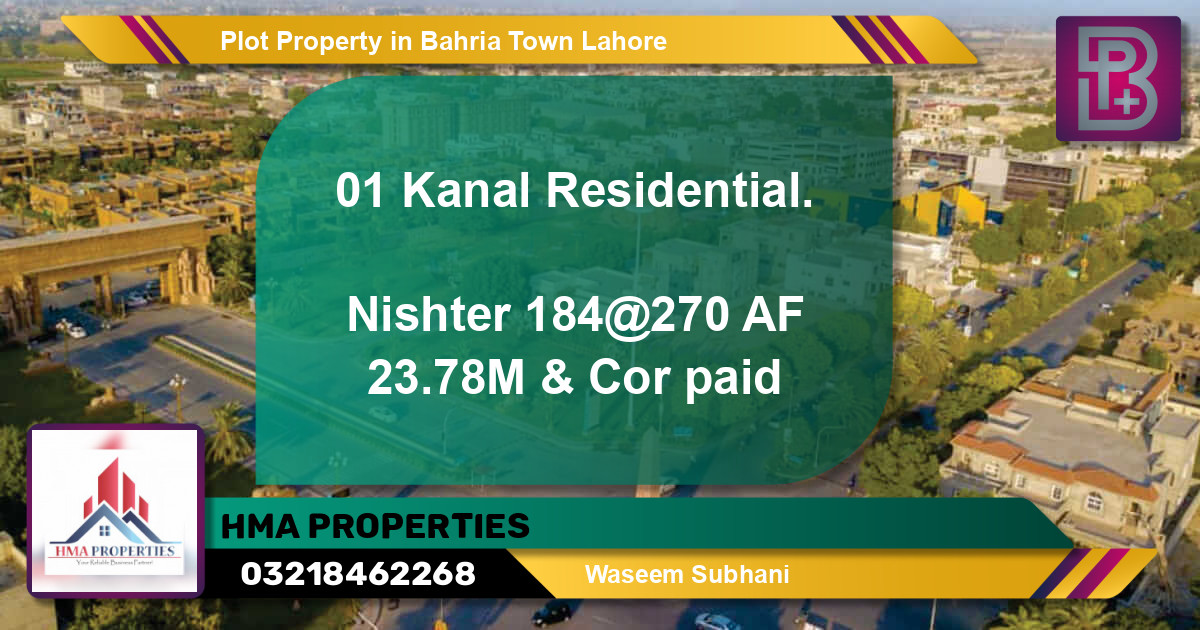 Residential Plot for Sale in Bahria Town, Lahore - (BP-65611)