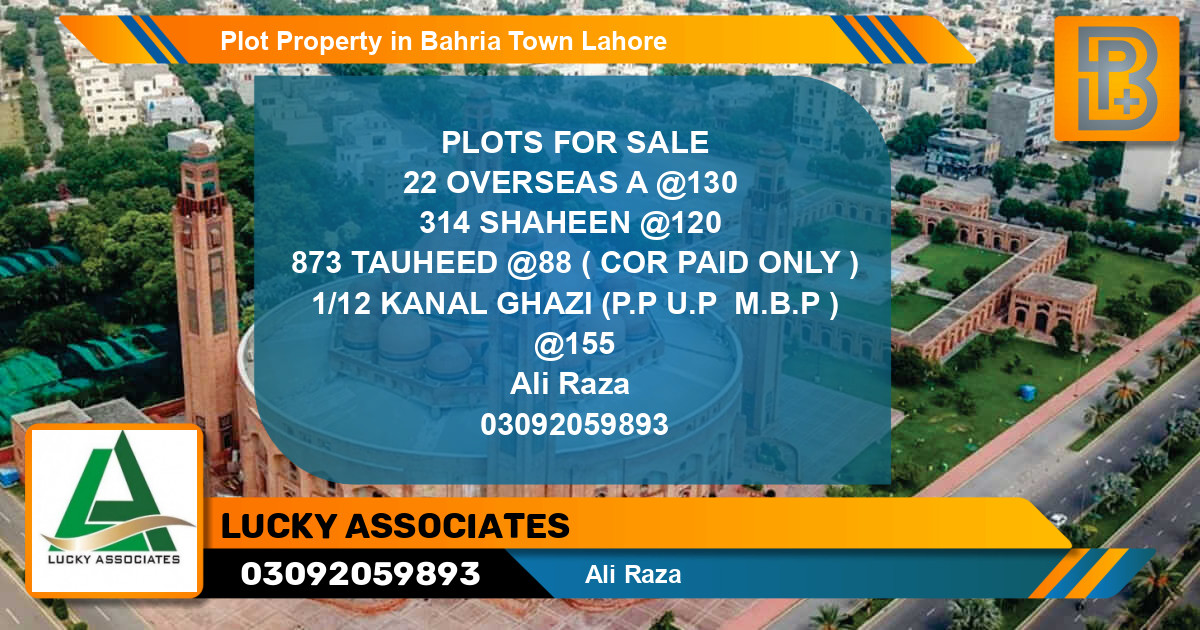 Residential Plot for Sale in Bahria Town, Lahore - (BP-65629)