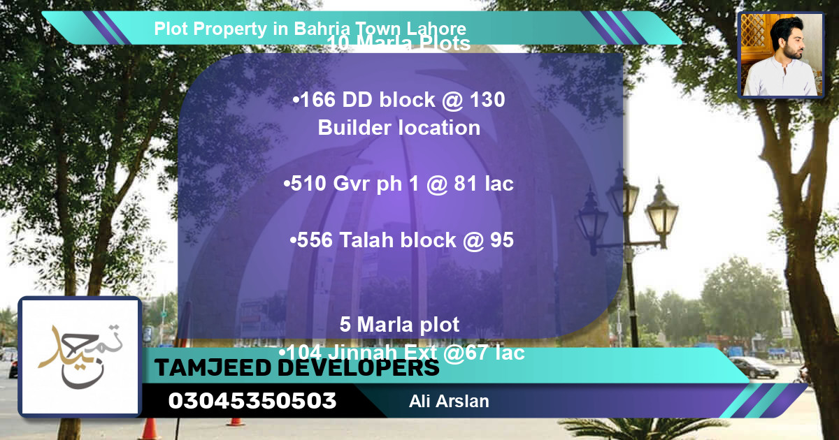 Residential Plot for Sale in Bahria Town, Lahore - (BP-65646)