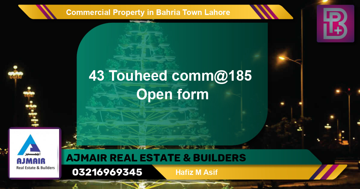 Commercial Property for Sale in Bahria Town, Lahore - (BP-65678)