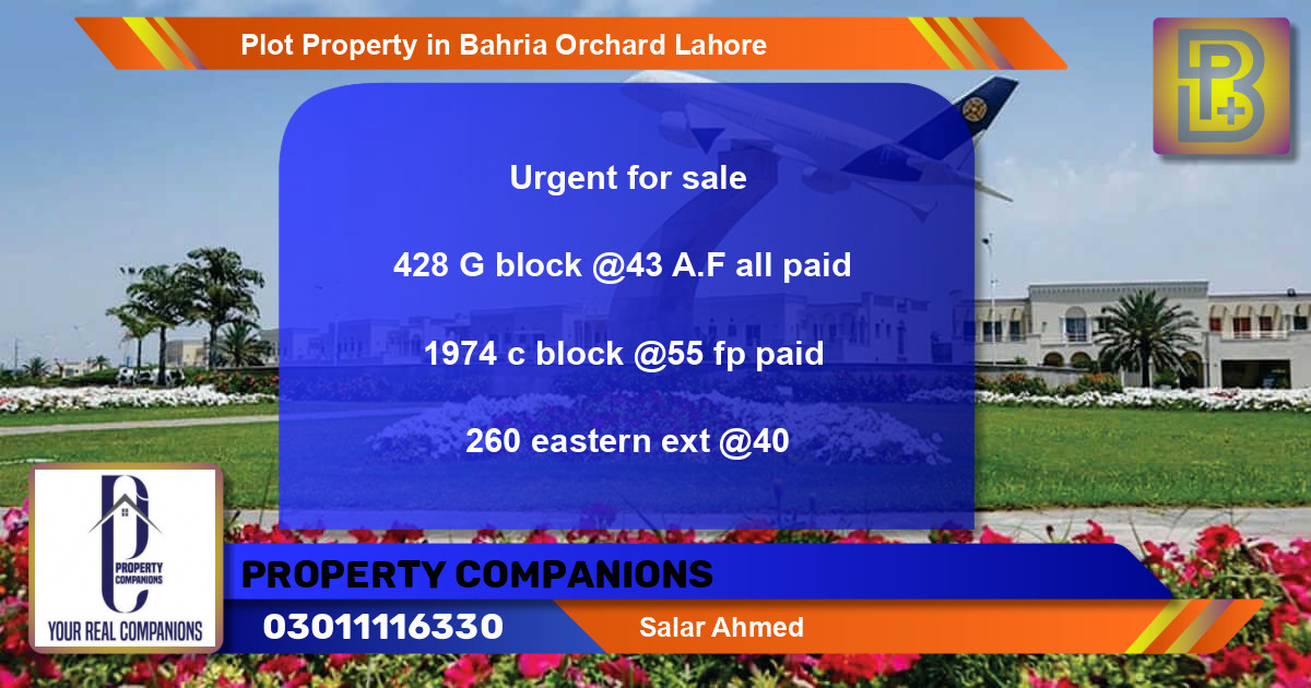 Residential Plot for Sale in Bahria Orchard, Lahore - (BP-65686)