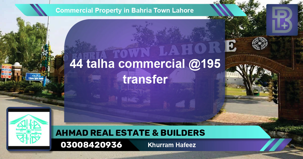 Commercial Property for Sale in Bahria Town, Lahore - (BP-65692)