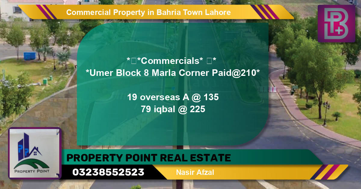 Commercial Property for Sale in Bahria Town, Lahore - (BP-65698)