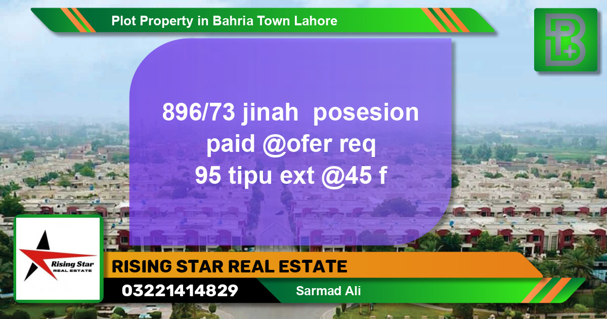 Residential Plot for Sale in Bahria Town, Lahore - (BP-65720)