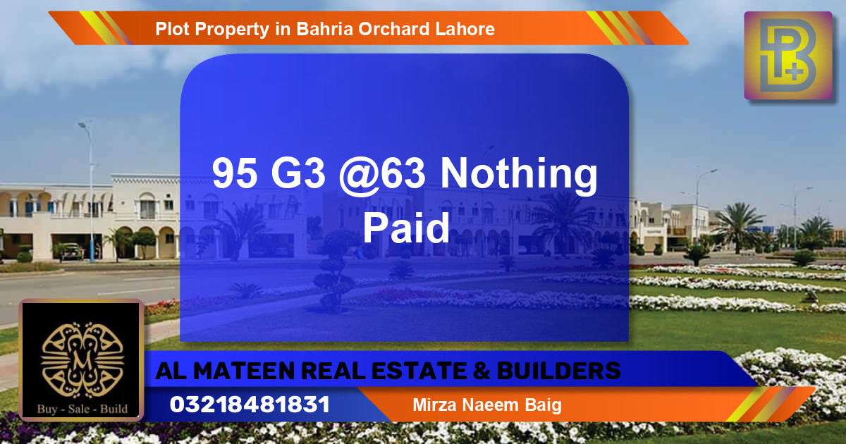 Residential Plot for Sale in Bahria Orchard, Lahore - (BP-65746)