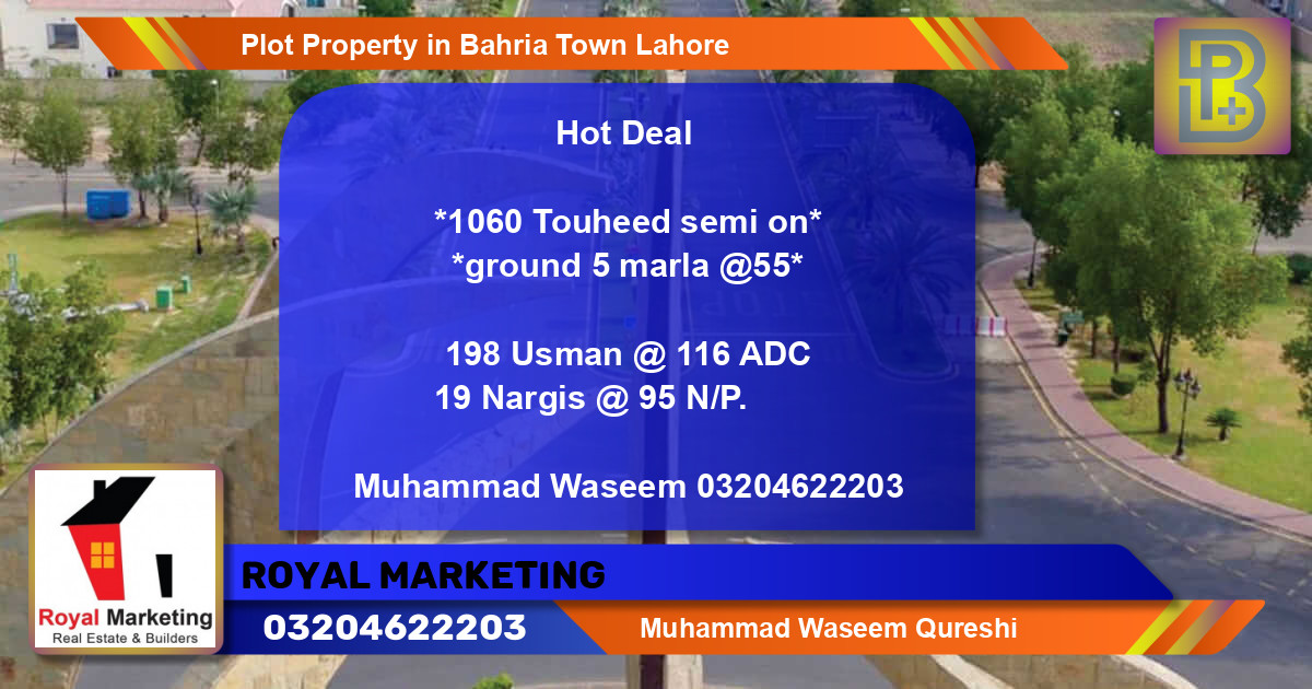 Residential Plot for Sale in Bahria Town, Lahore - (BP-65756)
