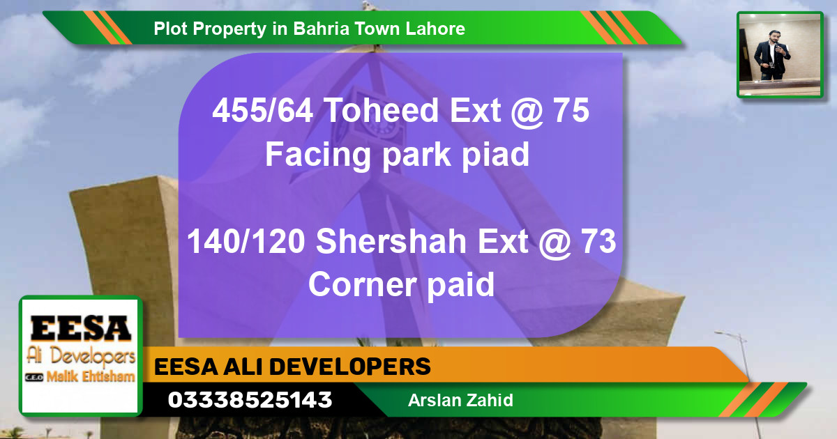Residential Plot for Sale in Bahria Town, Lahore - (BP-65759)