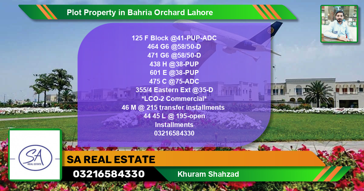 Commercial Plot for Sale in Bahria Orchard, Lahore - (BP-65766)