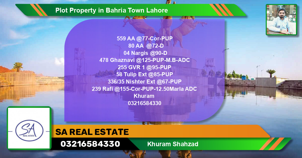 Residential Plot for Sale in Bahria Town, Lahore - (BP-65768)
