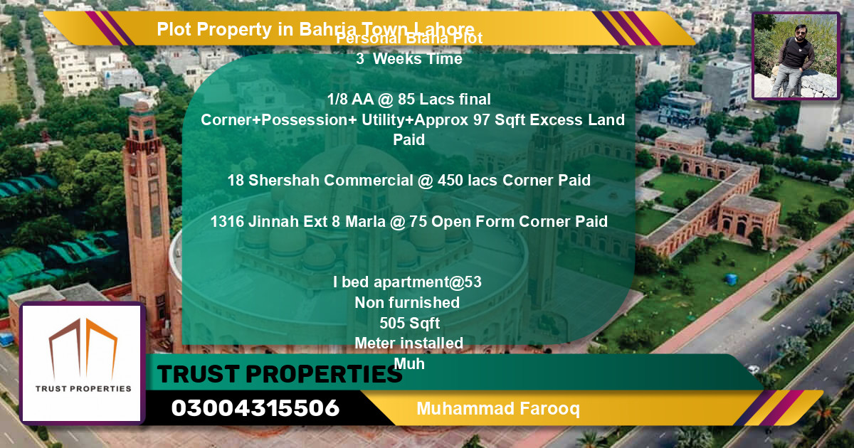 Commercial Plot for Sale in Bahria Town, Lahore - (BP-65780)