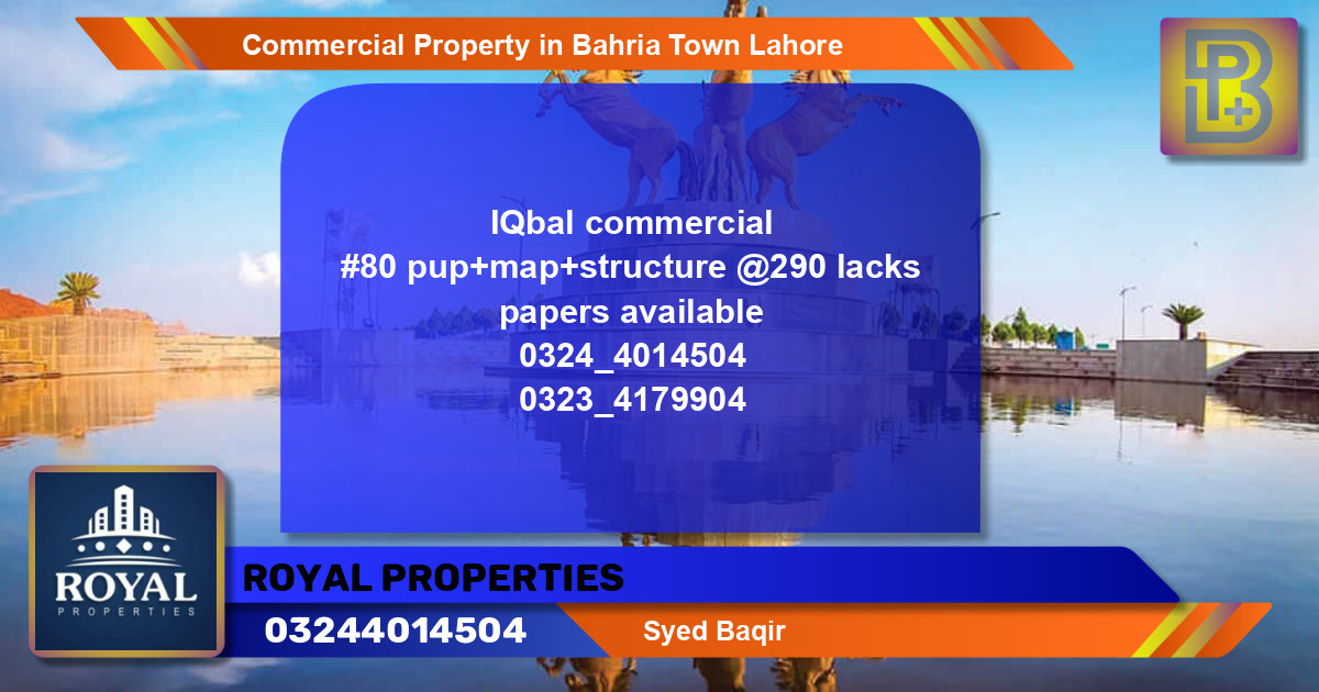 Commercial Property for Sale in Bahria Town, Lahore - (BP-65808)