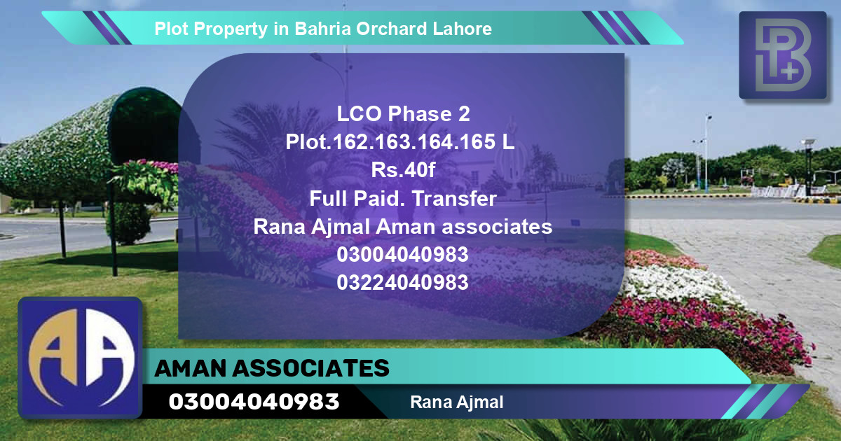 Residential Plot for Sale in Bahria Orchard, Lahore - (BP-65825)
