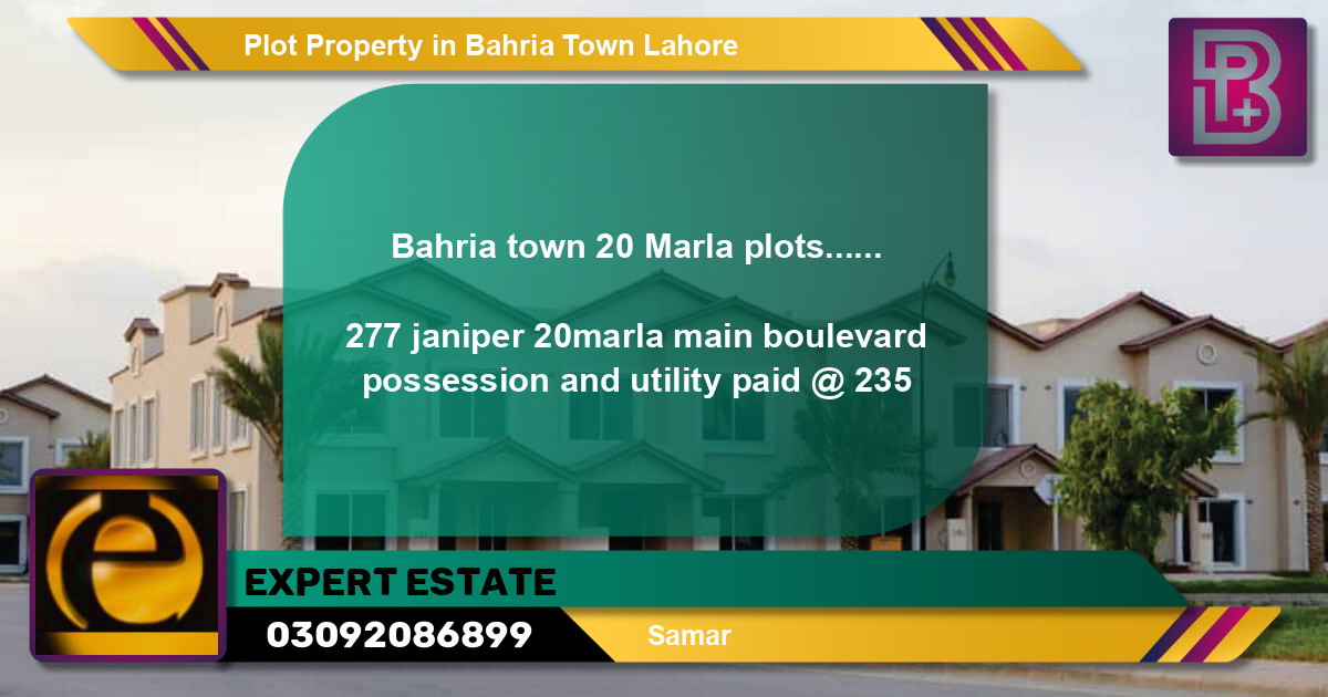 Residential Plot for Sale in Bahria Town, Lahore - (BP-65837)
