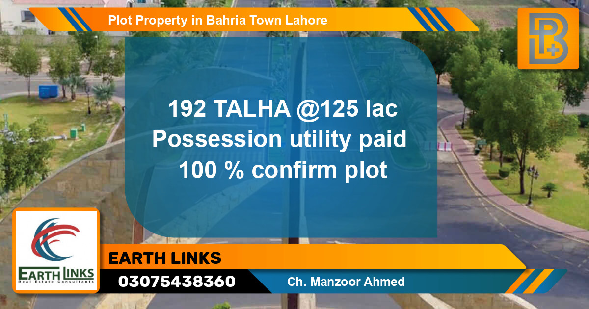 Residential Plot for Sale in Bahria Town, Lahore - (BP-65839)