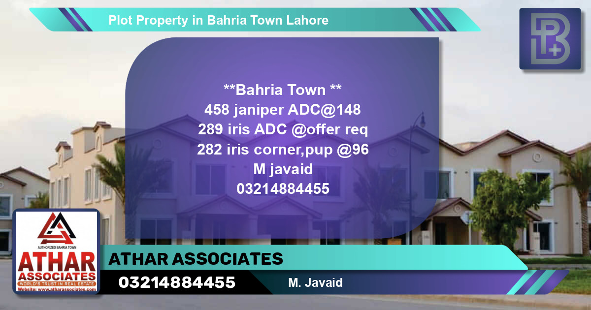 Residential Plot for Sale in Bahria Town, Lahore - (BP-65844)
