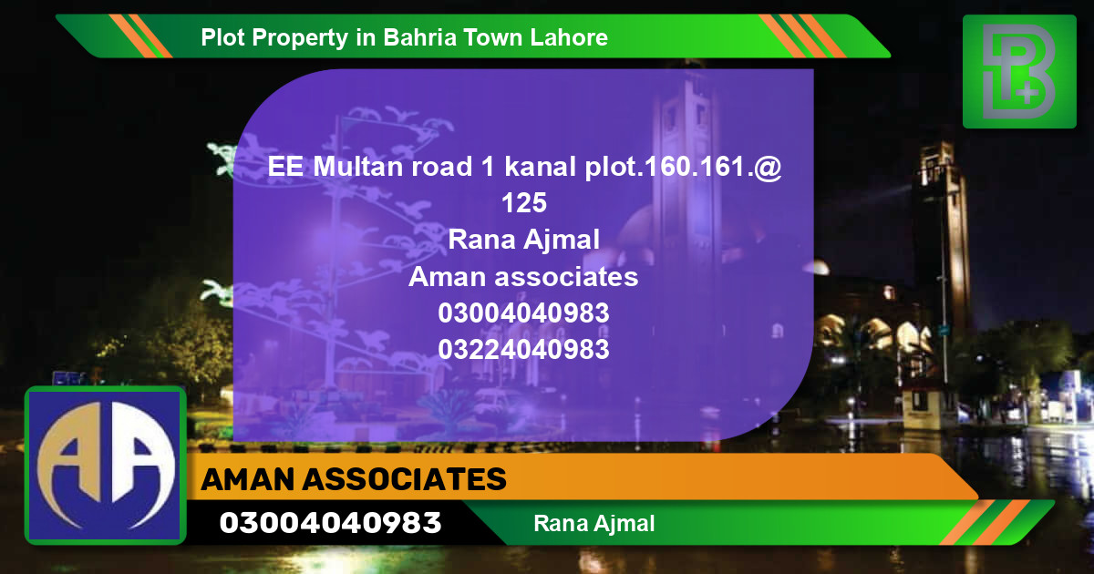 Residential Plot for Sale in Bahria Town, Lahore - (BP-65858)