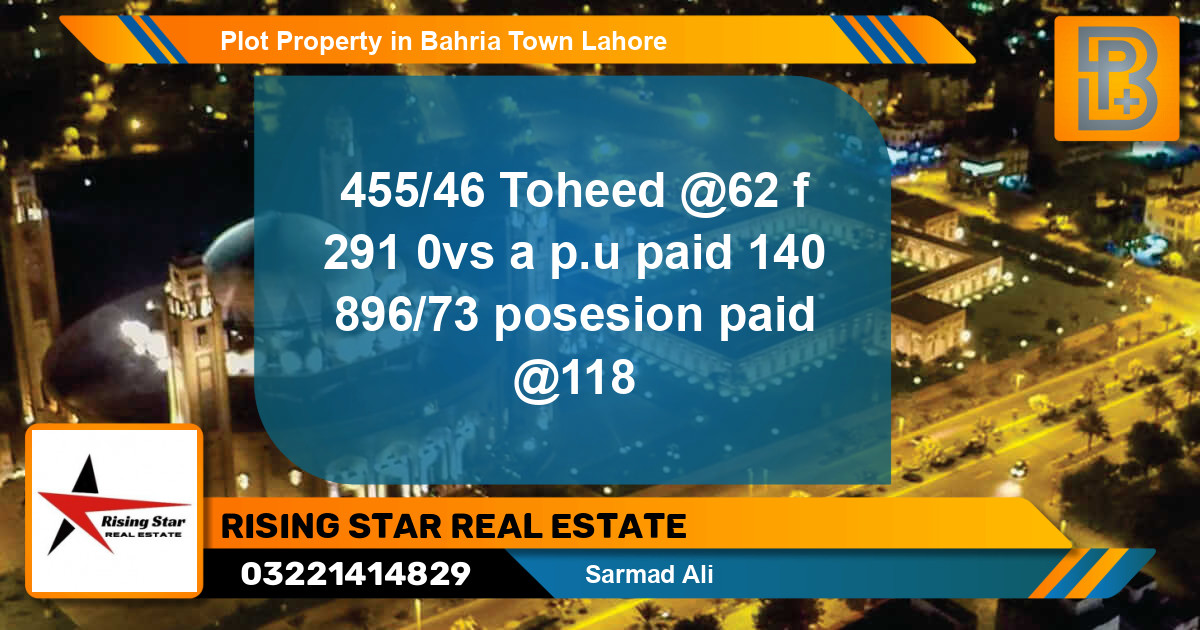 Residential Plot for Sale in Bahria Town, Lahore - (BP-65924)